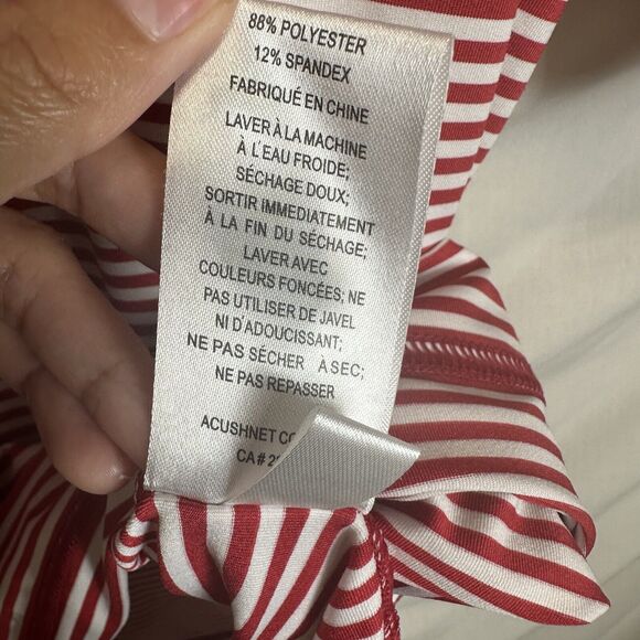 FootJoy Polo Shirt Mens XL Red‎ White Striped Prodry Lisle Performance Golf - Picture 7 of 10